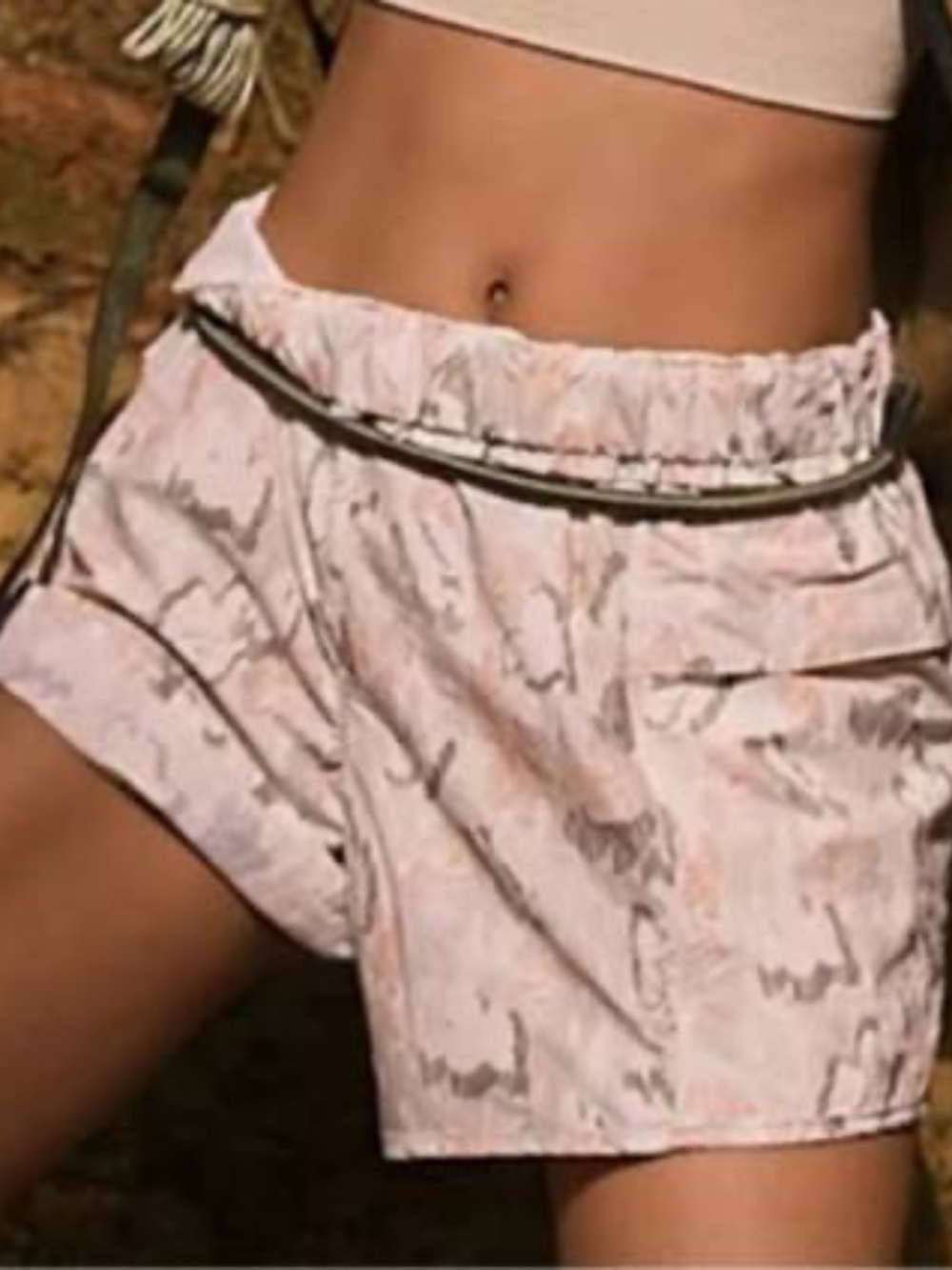 FREE PEOPLE MOVEMENT IN THE WILD PRINTED SHORTS - IVORY COMBO 0745- NWT - XS